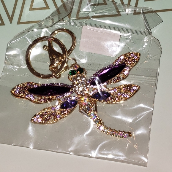 ‼️CLEARANCE PRICE FIRM‼️⭐PURPLE Dragonfly Keychain⭐ - Picture 3 of 4
